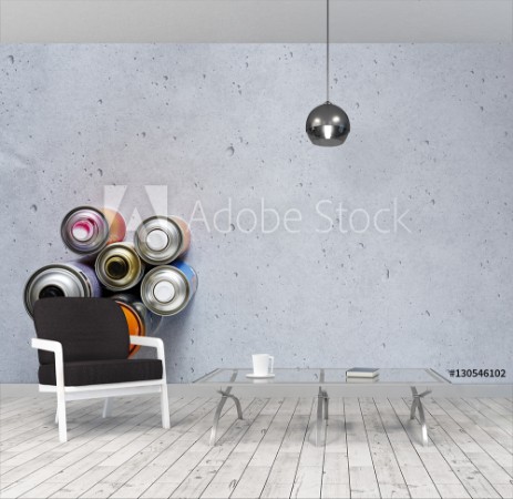 Image de Spray cans graphically on concrete